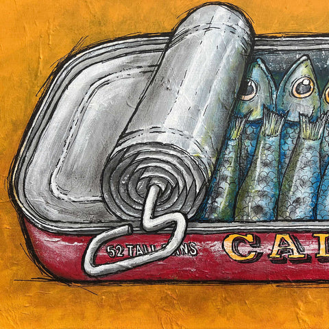 toile, art canvas, sardines, appats, lure