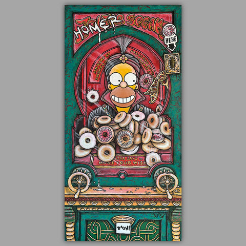 toile, art canvas, homer simpson, film Big, Big movie, beignes, donuts