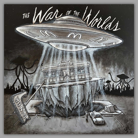 toile, art canvas, war of the worlds, diner